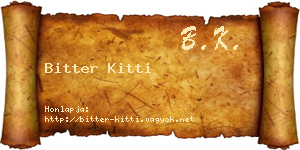 Bitter Kitti névjegykártya